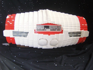 Illustration for article titled Crazy Guy Making Huge Minifig Scale Lego Corellian Corvette